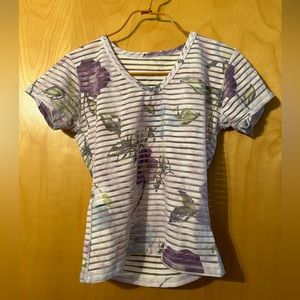 sheer flower pattern top